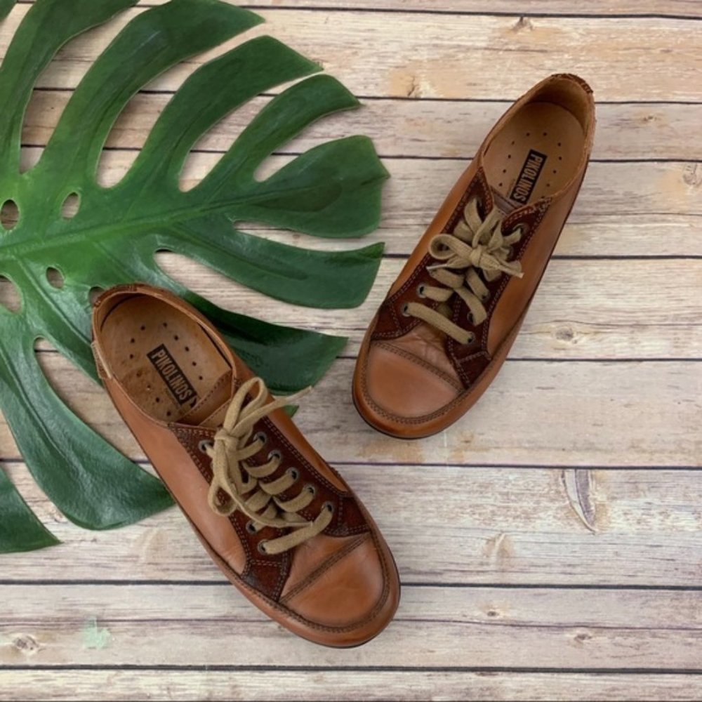 Pikolinos Ladies Leather Lace-up Sneakers